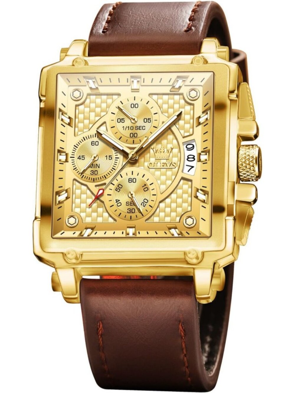 Stylish Men's Casual Big Face Watch with Leather Band - Perfect for Everyday